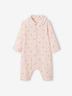 Pijama em flanela de algodão, para bebé ROSA MEDIO QUADRADOS 