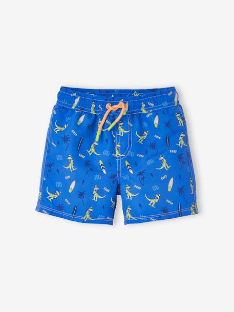 Calções de banho com dinossauros estampados, para menino AZUL ESCURO ESTAMPADO 