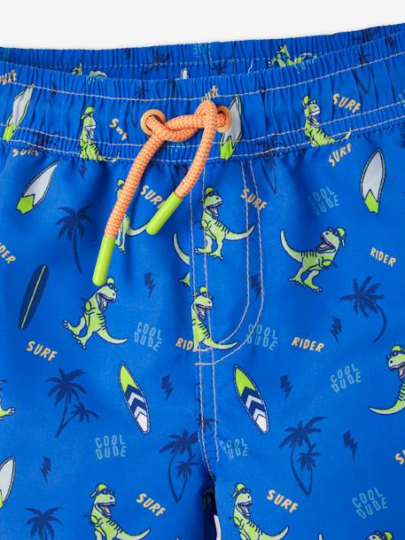 Calções de banho com dinossauros estampados, para menino AZUL ESCURO ESTAMPADO 