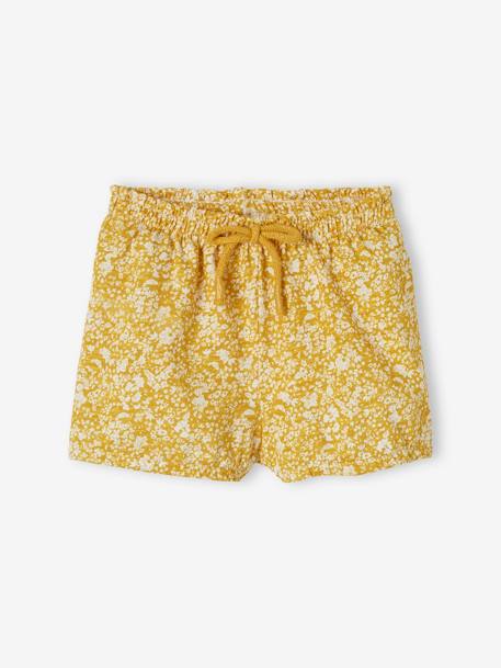 Calções em malha, para bebé menina AMARELO MEDIO ESTAMPADO+BRANCO CLARO ESTAMPADO 