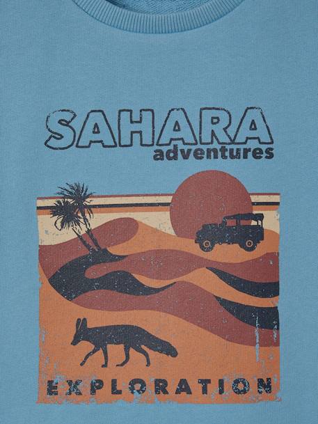 T-shirt sahara de mangas curtas, para menino AZUL CLARO LISO COM MOTIVO 