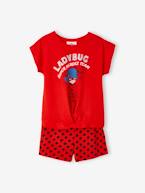 Pijama Miraculous®: As Aventuras de Ladybug, para menina VERMELHO VIVO LISO COM MOTIVO 