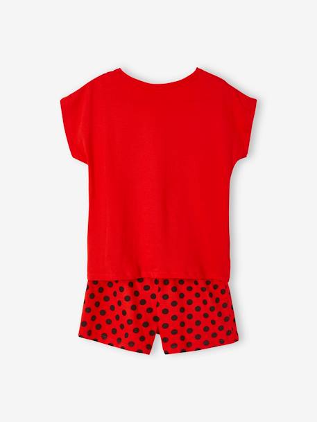 Pijama Miraculous®: As Aventuras de Ladybug, para menina VERMELHO VIVO LISO COM MOTIVO 