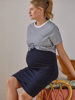 Roupa grávida-Amamentação-T-shirt às riscas em algodão, personalizável, especial gravidez e amamentação