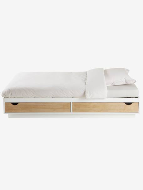 Cama com plataforma e gavetas, para criança, School BRANCO CLARO BICOLOR/MULTICOLO 