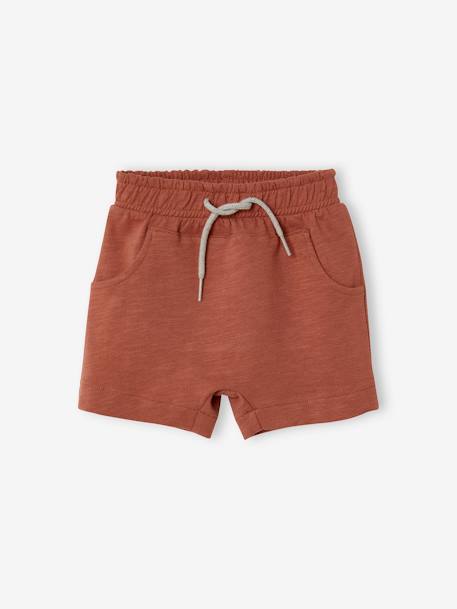 Bermudas em moletão, para bebé menino Azul escuro liso+CASTANHO MEDIO LISO+verde-água 