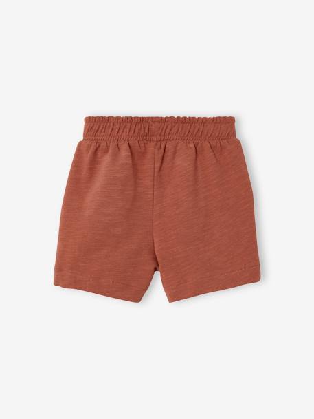 Bermudas em moletão, para bebé menino Azul escuro liso+CASTANHO MEDIO LISO+verde-água 