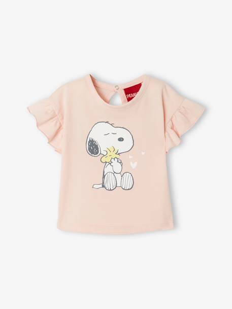 T-shirt Snoopy Peanuts®, para bebé ROSA MEDIO LISO COM MOTIVO 