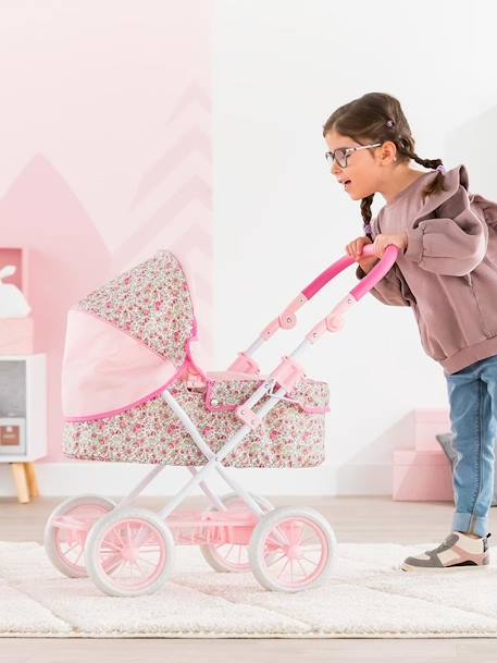 Carrinho de bebé para boneca de 36/42/52 cm, da COROLLE ROSA MEDIO LISO COM MOTIVO 