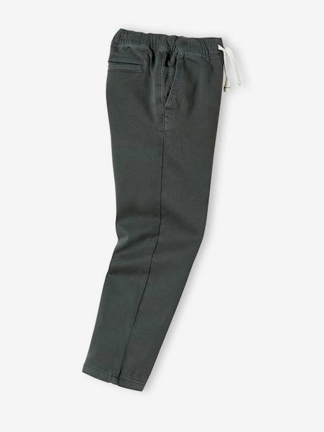 Calças chino, fáceis de vestir, para menino AZUL ESCURO LISO COM MOTIVO+bege+VERDE MEDIO LISO COM MOTIVO 