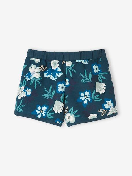 Calções de desporto às flores, para menina AZUL MEDIO ESTAMPADO 