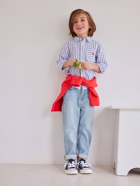 Sapatilhas em tecido, com elástico, para menino AZUL ESCURO LISO+VERDE CLARO ESTAMPADO+VERMELHO MEDIO LISO 