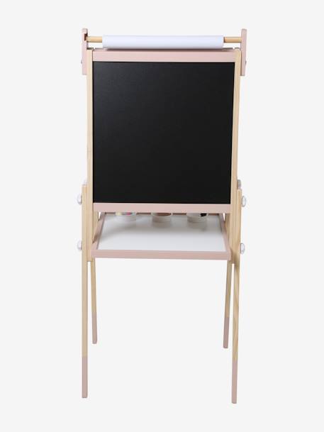 Quadro Montessori, dobrável e regulável em altura, 3 em 1, em madeira FSC® marinho+multicolor+ROSA MEDIO LISO 