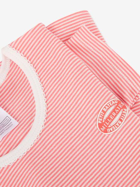 Pijama às riscas finas para criança, em algodão biológico, da Petit Bateau VERMELHO CLARO AS RISCAS 