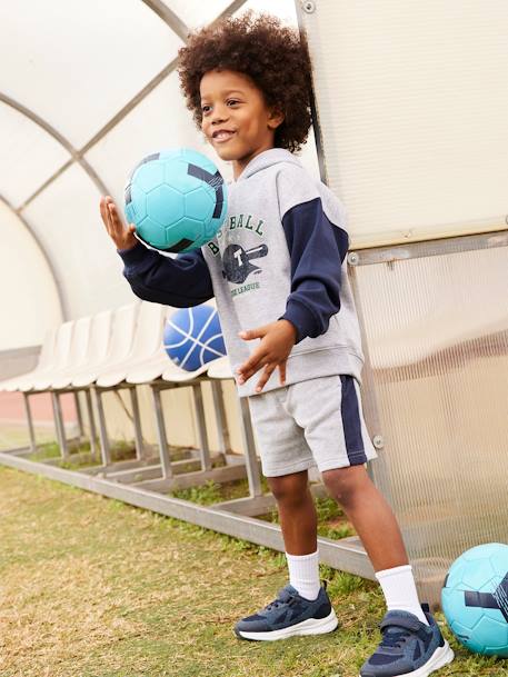 Bermudas de desporto, para menino CINZENTO MEDIO MESCLADO 