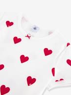 Pijama coração de mangas curtas, para criança, em algodão biológico, da Petit Bateau BRANCO CLARO ESTAMPADO 