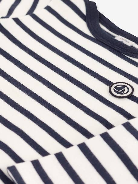 Camisola estilo marinheiro, para bebé, de mangas compridas, em algodão bio, Petit Bateau BRANCO MEDIO AS RISCAS 