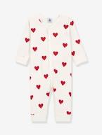 Pijama corações para bebé, em algodão biológico, da Petit Bateau BRANCO CLARO ESTAMPADO 