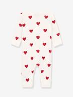 Pijama corações para bebé, em algodão biológico, da Petit Bateau BRANCO CLARO ESTAMPADO 