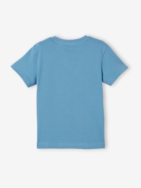 T-shirt sahara de mangas curtas, para menino AZUL CLARO LISO COM MOTIVO 