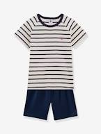 Pijama às riscas para criança, em algodão - Petit Bateau AZUL ESCURO AS RISCAS 