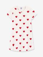 Camisa de dormir 'corações', para criança, em algodão biológico, da Petit Bateau BRANCO CLARO ESTAMPADO 