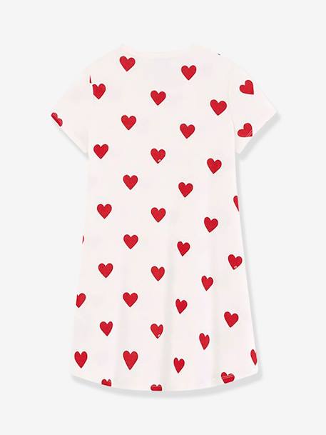 Camisa de dormir 'corações', para criança, em algodão biológico, da Petit Bateau BRANCO CLARO ESTAMPADO 