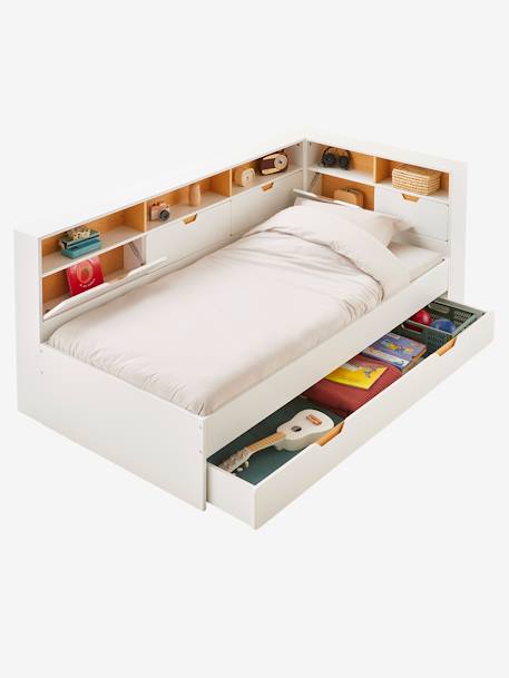 Cama para criança com várias arrumações, Tresor BRANCO CLARO LISO 