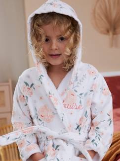 Personalizáveis-Menina 2-14 anos-Roupões de banho-Robe personalizável para criança, Água de Rosas, Oeko Tex®