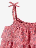 Blusa estampada com folhos, para menina ROSA MEDIO ESTAMPADO 