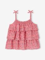 Blusa estampada com folhos, para menina ROSA MEDIO ESTAMPADO 