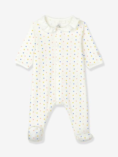 Pijama para bebé, em algodão biológico, da Petit Bateau BRANCO CLARO ESTAMPADO 