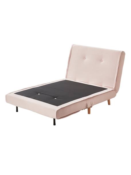 Sofá-cama, 1 lugar rosa-velho+verde-água 