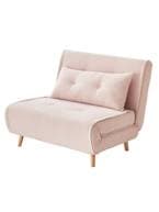 Sofá-cama, 1 lugar rosa-velho+verde-água 