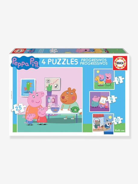 4 puzzles progressivos Porquinha Peppa - EDUCA AZUL VIVO BICOLOR/MULTICOLOR 