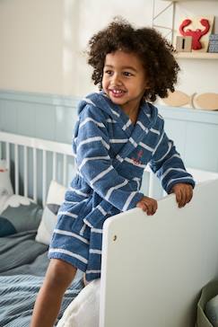 Sur les rails-Têxtil-lar e Decoração-Roupão às riscas, com capuz, personalizável,  para criança