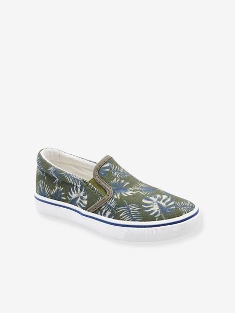 Ténis slip-on, para menino VERDE ESCURO ESTAMPADO 