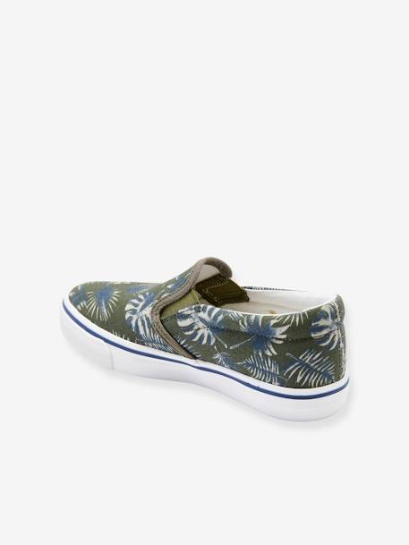 Ténis slip-on, para menino VERDE ESCURO ESTAMPADO 