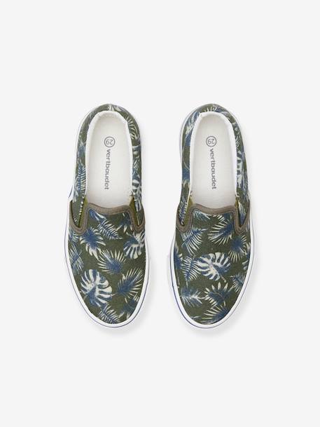 Ténis slip-on, para menino VERDE ESCURO ESTAMPADO 