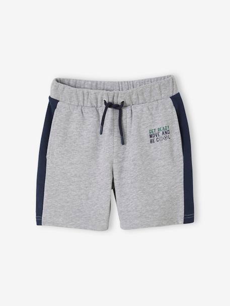 Bermudas de desporto, para menino CINZENTO MEDIO MESCLADO 