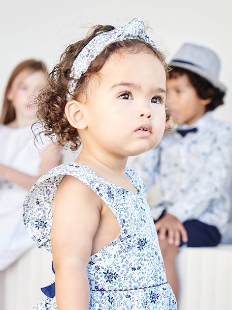 Vestido às flores, especial cerimónia, para bebé BRANCO CLARO ESTAMPADO 