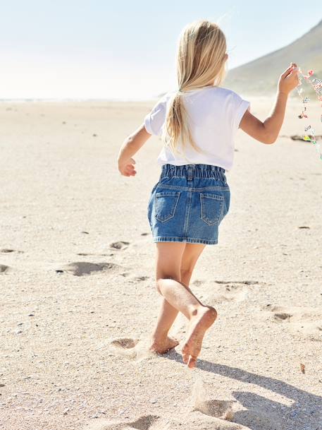 Saia-calção com folhos, para meninas-Menina 2-14 anos-Vertbaudet