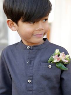 Menino 2-14 anos-Camisas-Camisa em linho/algodão, gola mao, mangas compridas, para menino