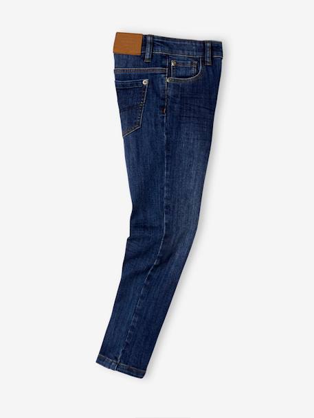 Jeans slim indestrutíveis, para menino AZUL ESCURO LISO+stone 