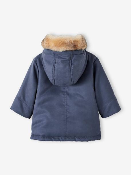 Parka 3 em 1, para bebé menina AZUL ESCURO LISO+ROSA CLARO LISO COM MOTIVO 