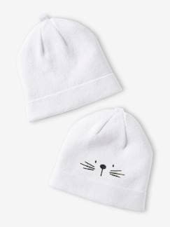 Bebé 0-36 meses-Acessórios-Chapéus-Lote de 2 gorros em algodão, para bebé