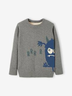 Menino 2-14 anos-Camisola em jacquard com dinossauro, para menino