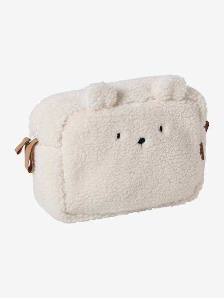 Bolsa de cuidados de higiene Urso, em sherpa, Pequeno Nómada BRANCO CLARO LISO 