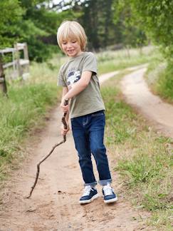 Denim-Menino 2-14 anos-Jeans slim morfológicos "waterless", medida das ancas MÉDIA, para menino