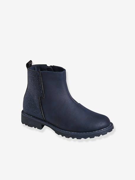 Botas com purpurinas fantasia, para menina AZUL ESCURO LISO 